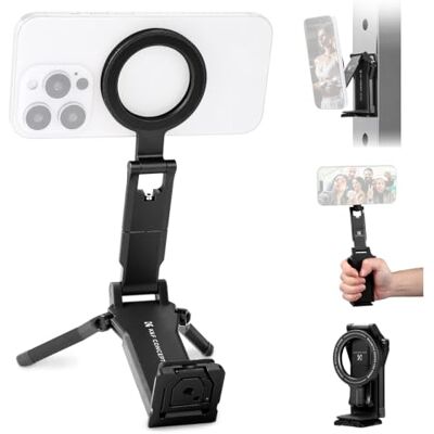 K&F CONCEPT 4‑en‑1 Trípode Magnético para Teléfono, Imanes Doble Cara 15N/20N, Modo Trípode, Pinza, Superficie Magnética y Gimbal, Brazo Ajustable a 270°, Montura Arca‑Swiss y 1/4", Negro -PT03 K&F CONCEPT 4‑en‑1 Trípode Magnético para Teléfono, Imanes Doble Cara 15N/20N, Modo Trípode, Pinza, Superficie Magnética y Gimbal, Brazo Ajustable a 270°, Montura Arca‑Swiss y 1/4", Negro -PT03