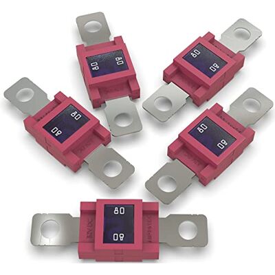 AUPROTEC Fusível MEGA Fusíveis de alta corrente aparafusáveis 80A 500A seleção: 80A Ampere vermelho, 5 peças AUPROTEC Fusível MEGA Fusíveis de alta corrente aparafusáveis 80A 500A seleção: 80A Ampere vermelho, 5 peças