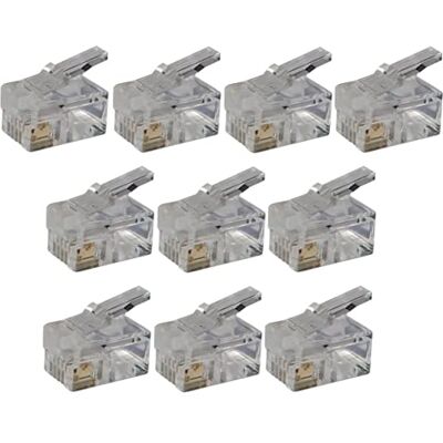 AERZETIX : 10 x conectores de tomada RJ9 4 pinos 4p4c AERZETIX : 10 x conectores de tomada RJ9 4 pinos 4p4c