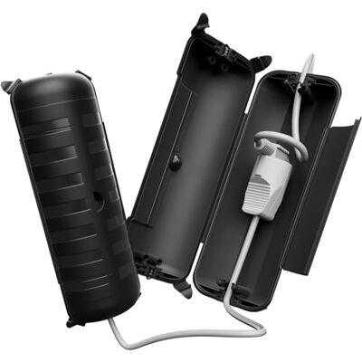 Restmo Conjunto de 2 caixa elétrica impermeável IP44 para exteriores, caixa de proteção grande de tomada, para cabo de extensão, resistente ao interior, acessórios elétricos, 29 x 11 x 7,5 cm, preto Restmo Conjunto de 2 caixa elétrica impermeável IP44 para exteriores, caixa de proteção grande de tomada, para cabo de extensão, resistente ao interior, acessórios elétricos, 29 x 11 x 7,5 cm, preto