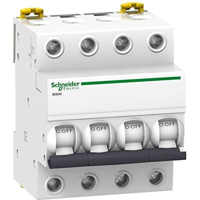 Schneider Electric A9K17432 Interruptor automático magnético, Ik60N, 4P, 32A, curva C Schneider Electric A9K17432 Interruptor automático magnético, Ik60N, 4P, 32A, curva C