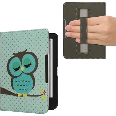 kwmobile Capa compatível com Kobo clara BW/Capa de cor capa e-Book com aba e alça de mão coruja dorminhoca kwmobile Capa compatível com Kobo clara BW/Capa de cor capa e-Book com aba e alça de mão coruja dorminhoca