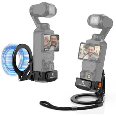 K&F CONCEPT Suporte magnético de alumínio para dji Osmo Pocket 3 Base de suporte magnético adaptador de expansão acessórios com parafuso de 1/4'' sapato frio -PP11 K&F CONCEPT Suporte magnético de alumínio para dji Osmo Pocket 3 Base de suporte magnético adaptador de expansão acessórios com parafuso de 1/4'' sapato frio -PP11
