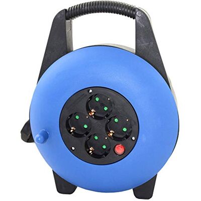 Silver Electronics Bobine de Cabo - 4 Tomadas - 15m - Azul - Interior Silver Electronics Bobine de Cabo - 4 Tomadas - 15m - Azul - Interior