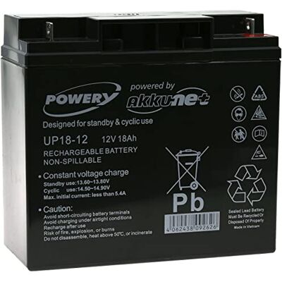 Powery Bateria de gel compatível com FIAMM modelo FG21803 12V 18 Ah Powery Bateria de gel compatível com FIAMM modelo FG21803 12V 18 Ah