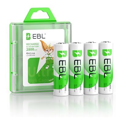 EBL 2800 mAh AA de alta capacidade Ni-MH pilhas recarregáveis de 1,2 V para equipamentos domésticos 4 peças EBL 2800 mAh AA de alta capacidade Ni-MH pilhas recarregáveis de 1,2 V para equipamentos domésticos 4 peças