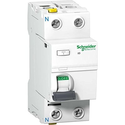 Schneider Electric Schneider – Interruptor de corrente de erro IID, 2P, 25 A, 10 mA, tipo A Schneider Electric Schneider – Interruptor de corrente de erro IID, 2P, 25 A, 10 mA, tipo A