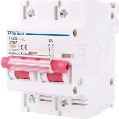 Generic DC MCB Interruptor automático em miniatura 2P 600V 125A 100A mini interruptor automático solar interruptor de bateria proteção contra curto-circuitos para sistema fotovoltaico PV () Generic DC MCB Interruptor automático em miniatura 2P 600V 125A 100A mini interruptor automático solar interruptor de bateria proteção contra curto-circuitos para sistema fotovoltaico PV ()