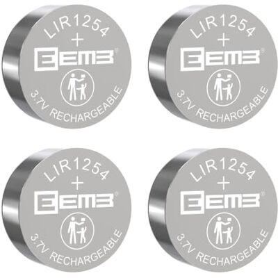 EEMB LIR1254 Bateria 3,7 V, pilha de botão recarregável, 4 unidades Bateria para auriculares Bluetooth Sony Wf1000X XM3 SP600 700 900 Jabra Rox BandO H5 E6 Galaxy Buds EEMB LIR1254 Bateria 3,7 V, pilha de botão recarregável, 4 unidades Bateria para auriculares Bluetooth Sony Wf1000X XM3 SP600 700 900 Jabra Rox BandO H5 E6 Galaxy Buds