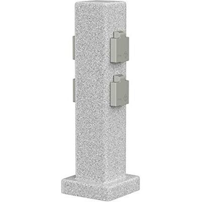 ledscom.de Coluna de tomada para jardim Pock para uso exterior, IP44, de 4 dobras, cinzento (aspeto de pedra), angular, 40 cm ledscom.de Coluna de tomada para jardim Pock para uso exterior, IP44, de 4 dobras, cinzento (aspeto de pedra), angular, 40 cm
