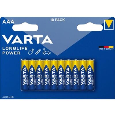 Varta LR03 Pacote com 10 Pilhas AAA Alcalinas Varta LR03 Pacote com 10 Pilhas AAA Alcalinas