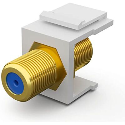 HB-DIGITAL Módulo Keystone com conector F fêmea banhado a ouro Multimedia Keystone para painel de conexão de rede suporte adaptador Plug & Play branco HB-DIGITAL Módulo Keystone com conector F fêmea banhado a ouro Multimedia Keystone para painel de conexão de rede suporte adaptador Plug & Play branco