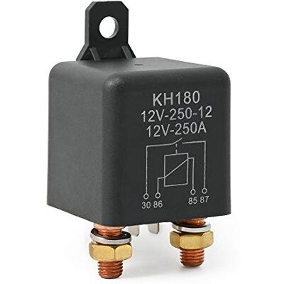 Ehdis Relé de 4 pinos, 12 V, 250 A, interruptor infinito para controlo de bateria, alto desempenho, para iniciar autocares, carros, motas, camiões Ehdis Relé de 4 pinos, 12 V, 250 A, interruptor infinito para controlo de bateria, alto desempenho, para iniciar autocares, carros, motas, camiões