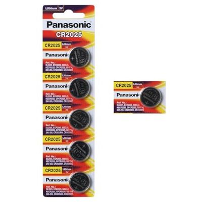 Panasonic CR2025 Bateria de lítio de 3 V (5 unidades) Panasonic CR2025 Bateria de lítio de 3 V (5 unidades)