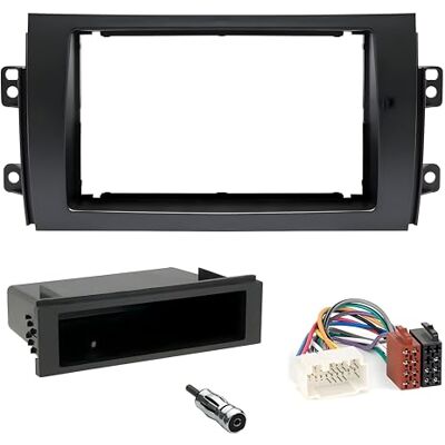 sound-way Kit de montagem automática, moldura 1 DIN / 2 DIN rádio para carro, adaptador compatível com SuzukiSX4 2007-201 /FiatSedici 2006-2014 sound-way Kit de montagem automática, moldura 1 DIN / 2 DIN rádio para carro, adaptador compatível com SuzukiSX4 2007-201 /FiatSedici 2006-2014