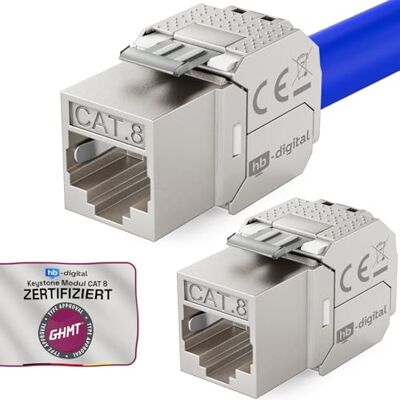 HB-DIGITAL 2x CAT 8.1 Keystone módulo Jack RJ45 Ethernet 2000 MHz 40 Gbit totalmente blindado Cat 6 Cat 7 Cat 8 STP Ethernet LAN cabo HB-DIGITAL 2x CAT 8.1 Keystone módulo Jack RJ45 Ethernet 2000 MHz 40 Gbit totalmente blindado Cat 6 Cat 7 Cat 8 STP Ethernet LAN cabo