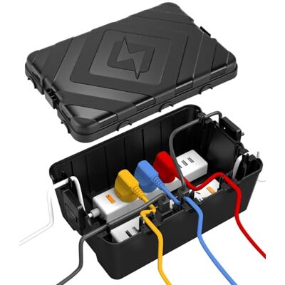 Ixydor IP54 Caixa de cabos impermeável grande 32 x 22 x 13 cm, resistente à água 7 entradas de cabo, caixa elétrica para proteger tomada, cabo de extensão, tomada de jardim, luz de férias Ixydor IP54 Caixa de cabos impermeável grande 32 x 22 x 13 cm, resistente à água 7 entradas de cabo, caixa elétrica para proteger tomada, cabo de extensão, tomada de jardim, luz de férias