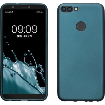 kwmobile Capa para Huawei Enjoy 7S / P Smart (2017) Carcaça Capa TPU e Silicone Ultrafino Anti-choque com Bordas elevadas Compatível com Carregamento sem fio Azul metálico kwmobile Capa para Huawei Enjoy 7S / P Smart (2017) Carcaça Capa TPU e Silicone Ultrafino Anti-choque com Bordas elevadas Compatível com Carregamento sem fio Azul metálico