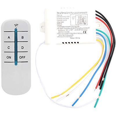 FTVOGUE Interruptor de controlo remoto sem fios de 4 vias ON/OFF 220 V transmissor de recetor de luz de parede digital interruptor de controlo remoto com anti-perturbações FTVOGUE Interruptor de controlo remoto sem fios de 4 vias ON/OFF 220 V transmissor de recetor de luz de parede digital interruptor de controlo remoto com anti-perturbações