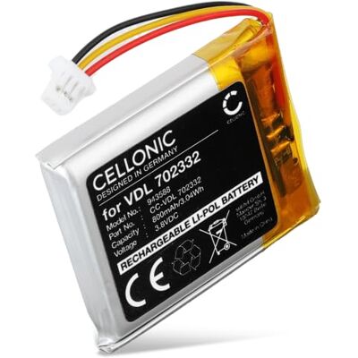 CELLONIC 1 bateria compatível com JBL Tune 720BT, 760BT, VDL 702332 1x, (800 mAh-3,8 V polímero de lítio), headset / auricular bateria CELLONIC 1 bateria compatível com JBL Tune 720BT, 760BT, VDL 702332 1x, (800 mAh-3,8 V polímero de lítio), headset / auricular bateria