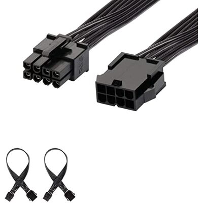 J&D Pack de 2 8 pinos PCIe cabo adaptador de energia, cabo de extensão de alimentação durável PCI Express 30 cm J&D Pack de 2 8 pinos PCIe cabo adaptador de energia, cabo de extensão de alimentação durável PCI Express 30 cm