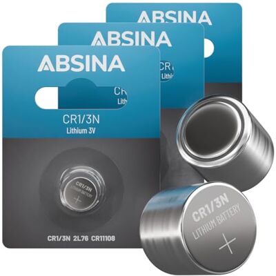 ABSINA 3X Pile CR1/3N de lítio 3V Pile DL1/3N à prova de fugas e de longa duração, bateria lítio 3V de 160 mAh, DL 1/3N, 2L76, bateria CR 1/3N ABSINA 3X Pile CR1/3N de lítio 3V Pile DL1/3N à prova de fugas e de longa duração, bateria lítio 3V de 160 mAh, DL 1/3N, 2L76, bateria CR 1/3N