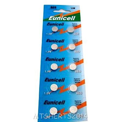 Eunicell Lote de 10 pilhas Bouton alcalinas do tipo AG9, G9, LR45, LR936, LR936SW, SR936, SR936W, SR936SW, 394 Eunicell Lote de 10 pilhas Bouton alcalinas do tipo AG9, G9, LR45, LR936, LR936SW, SR936, SR936W, SR936SW, 394