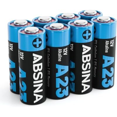 ABSINA 8X Pilha 23A 12V para abridores de Portas de Garagem e Muito mais Pilhas 12V 23A Alcalina à Prova de Fugas e de Longa Duração Pilha 12V 23A, Pilhas 23A 12V, Pilha Controle Garagem, Pilhas ABSINA 8X Pilha 23A 12V para abridores de Portas de Garagem e Muito mais Pilhas 12V 23A Alcalina à Prova de Fugas e de Longa Duração Pilha 12V 23A, Pilhas 23A 12V, Pilha Controle Garagem, Pilhas