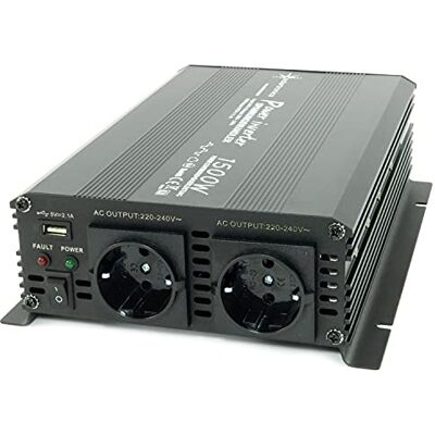 Solartronics Transformador de tensão 24 V 1500 3000 W 230 V Inversor para conexão móvel de eletrodomésticos … preto Solartronics Transformador de tensão 24 V 1500 3000 W 230 V Inversor para conexão móvel de eletrodomésticos … preto