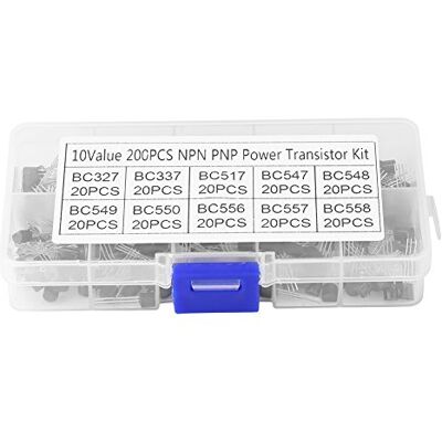 Walfront 200pcs Transistores de Potencia NPN PNP Bipolar Transistor Surtido TO-92 10 Valores Kit de Bricolaje(BC327 BC337 BC517 BC547 BC548 BC549 BC550 BC556 BC557 BC558) Walfront 200pcs Transistores de Potencia NPN PNP Bipolar Transistor Surtido TO-92 10 Valores Kit de Bricolaje(BC327 BC337 BC517 BC547 BC548 BC549 BC550 BC556 BC557 BC558)