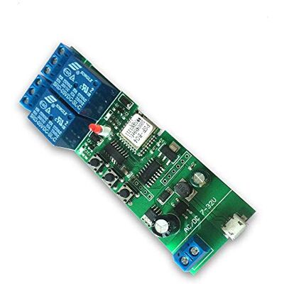 MHCOZY Módulo de interruptor de relé sem fio WiFi inteligente de 2 canais USB 5V DC 7-32V, app eWelink Controle remoto, funciona com Alexa Google Home MHCOZY Módulo de interruptor de relé sem fio WiFi inteligente de 2 canais USB 5V DC 7-32V, app eWelink Controle remoto, funciona com Alexa Google Home
