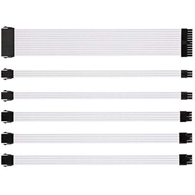 J&D ATX Sleeved Cable, 6 pacotes kit de extensão de cabos de 18 AWG, 30 cm, para fonte de alimentação 24/8/6/4 Pin e 6 2 Pin Power cordão extensão PSU com Combs J&D ATX Sleeved Cable, 6 pacotes kit de extensão de cabos de 18 AWG, 30 cm, para fonte de alimentação 24/8/6/4 Pin e 6 2 Pin Power cordão extensão PSU com Combs