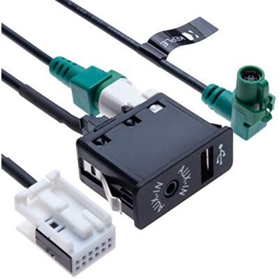 Keple Cabo de Conexão USB AUX para Carro com Interruptor + USB de 4 Pinos + AUX de 12 Pinos Compatível com Rádio do Veículo BMW 1 3 5 6 E81 E82 E87 E88 E90 E91 E92 E92 E93 E60 E61 F07 F10 F11 E63 E64 F06 Keple Cabo de Conexão USB AUX para Carro com Interruptor + USB de 4 Pinos + AUX de 12 Pinos Compatível com Rádio do Veículo BMW 1 3 5 6 E81 E82 E87 E88 E90 E91 E92 E92 E93 E60 E61 F07 F10 F11 E63 E64 F06
