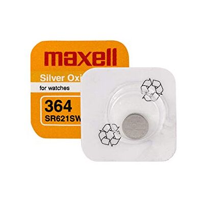 Maxell SR621SW ou SR60 ou 364 Pilha de botão de relógio oxde prata Maxell SR621SW ou SR60 ou 364 Pilha de botão de relógio oxde prata