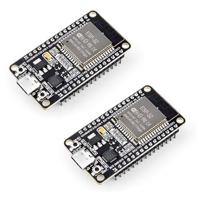 ELEGOO 2 peças Placa de desenvolvimento ESP32 Type C-USB, microcontrolador de núcleo duplo WiFi+Bluetooth de modo duplo a 2,4 GHz para Arduino IDE, MicroPython, NodeMCU, compatível com Ap/STA/Ap+STA ELEGOO 2 peças Placa de desenvolvimento ESP32 Type C-USB, microcontrolador de núcleo duplo WiFi+Bluetooth de modo duplo a 2,4 GHz para Arduino IDE, MicroPython, NodeMCU, compatível com Ap/STA/Ap+STA