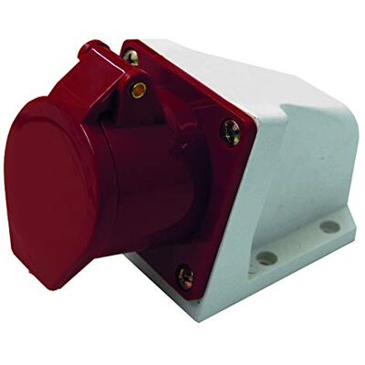 Electraline 80870 Tomada elétrica industrial de parede Inclinato - 32A 3P+T 380V Vermelho Electraline 80870 Tomada elétrica industrial de parede Inclinato - 32A 3P+T 380V Vermelho