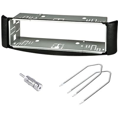 sound-way Kit de montagem automática, moldura 1 DIN / 2 DIN rádio para carro, adaptador compatível com Smart ForTwo 1998-2007 com moldura metálica preta sound-way Kit de montagem automática, moldura 1 DIN / 2 DIN rádio para carro, adaptador compatível com Smart ForTwo 1998-2007 com moldura metálica preta