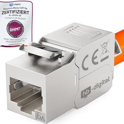 HB-DIGITAL CAT 6A Keystone módulo Jack RJ45 conector RJ45 500 MHz 10 Gbit/s totalmente blindado LSA Ethernet LAN cabo CAT 6 HB-DIGITAL CAT 6A Keystone módulo Jack RJ45 conector RJ45 500 MHz 10 Gbit/s totalmente blindado LSA Ethernet LAN cabo CAT 6