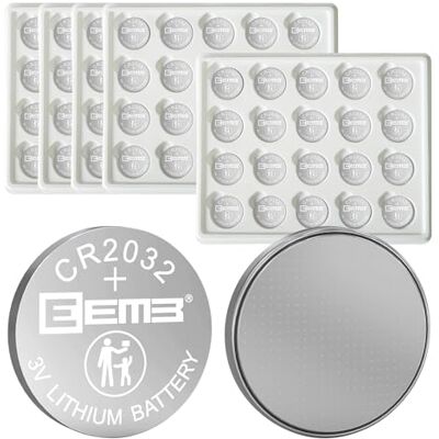 EEMB 100 Pacote CR2032 bateria 3V bateria de lítio bateria de moedas de botão bateria ECR2032 DL2032 LM2032 adequado para controlo remoto, relógios, calculadoras, campainhas, equipamentos médicos EEMB 100 Pacote CR2032 bateria 3V bateria de lítio bateria de moedas de botão bateria ECR2032 DL2032 LM2032 adequado para controlo remoto, relógios, calculadoras, campainhas, equipamentos médicos