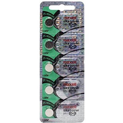 Maxell Óxido de Prata 371 SR920SW Pilha Pack de 5 Fabricado no Japão Maxell Óxido de Prata 371 SR920SW Pilha Pack de 5 Fabricado no Japão
