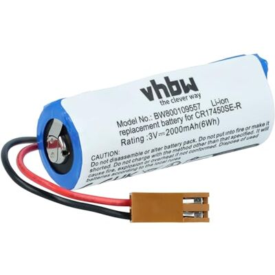 vhbw A bateria substitui A02B0200K102, A02B-0200-K102, CR17450ER-CX, CR17450SE-R, CR17450E-RL para controlador de periférico (2000 mAh, 3 V, Li-Ion) A02B-0200-K102, CR17450ER-CX, CR17450SE-R, CR17450E-RL para controlador de periférico (2000 mAh, 3 V, Li vhbw A bateria substitui A02B0200K102, A02B-0200-K102, CR17450ER-CX, CR17450SE-R, CR17450E-RL para controlador de periférico (2000 mAh, 3 V, Li-Ion) A02B-0200-K102, CR17450ER-CX, CR17450SE-R, CR17450E-RL para controlador de periférico (2000 mAh, 3 V, Li