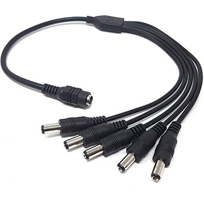 Keple Fonte de alimentação DC divisor 1 a 5 pinos e conector 2,1 mm cabo adaptador compatível com JOOAN, PECHAM, TMEZON HD, ZOSI, JENNOV, EWETON, CHETOO, BG CCTV PSU câmaras de segurança 12 V Keple Fonte de alimentação DC divisor 1 a 5 pinos e conector 2,1 mm cabo adaptador compatível com JOOAN, PECHAM, TMEZON HD, ZOSI, JENNOV, EWETON, CHETOO, BG CCTV PSU câmaras de segurança 12 V