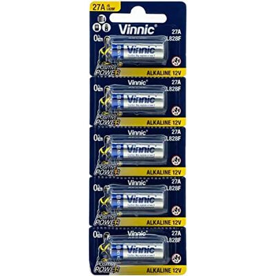 Vinnic Pilha 27 A de alta tensão, 5 peças, 12 V Vinnic Pilha 27 A de alta tensão, 5 peças, 12 V