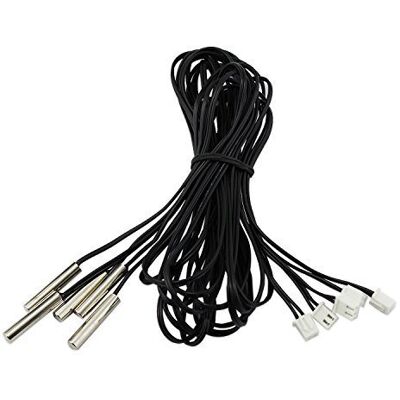 Aussel Sonda de sensor de temperatura, 5 conexões, digital, impermeável, térmica, de 1 m, NTC 10 K 3950 Ohm. Aussel Sonda de sensor de temperatura, 5 conexões, digital, impermeável, térmica, de 1 m, NTC 10 K 3950 Ohm.