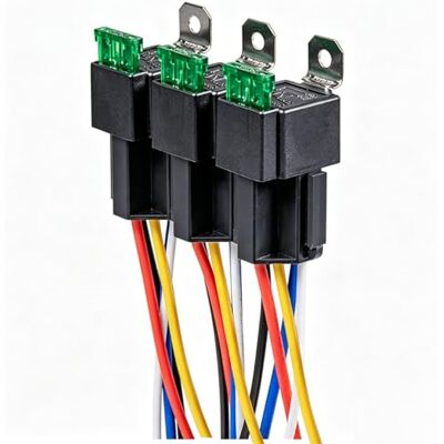 Gebildet 3 Peças 12V Fusíveis Relés Interruptor 12 AWG Conjunto de Arnês com Díodo Integrado Fusível de Lâmina ATO/ATC de 30A Relés Elétricos Automotivos SPDT de 5 Pinos Gebildet 3 Peças 12V Fusíveis Relés Interruptor 12 AWG Conjunto de Arnês com Díodo Integrado Fusível de Lâmina ATO/ATC de 30A Relés Elétricos Automotivos SPDT de 5 Pinos