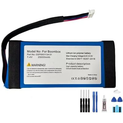 Generic Bateria Boombox 1 25000 mAh 7,4 V compatível com GSP0931134 01 altifalante Bluetooth sem fios bateria Generic Bateria Boombox 1 25000 mAh 7,4 V compatível com GSP0931134 01 altifalante Bluetooth sem fios bateria