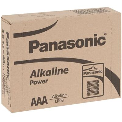 Panasonic POWER LR03 AAA conjunto de 48 pilhas alcalinas Panasonic POWER LR03 AAA conjunto de 48 pilhas alcalinas