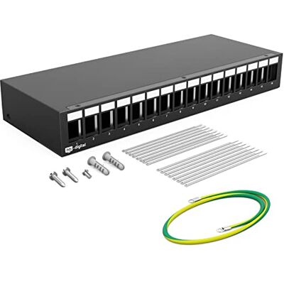 HB-DIGITAL Capa de painel de conexão de 16 portas para módulos Keystone: RJ45 feminino, conector RJ11, conector IEC macho/fêmea, conector F, USB-C USB-A BF/AF, HDMI, terminal fêmea rosqueada BNZ, HB-DIGITAL Capa de painel de conexão de 16 portas para módulos Keystone: RJ45 feminino, conector RJ11, conector IEC macho/fêmea, conector F, USB-C USB-A BF/AF, HDMI, terminal fêmea rosqueada BNZ,