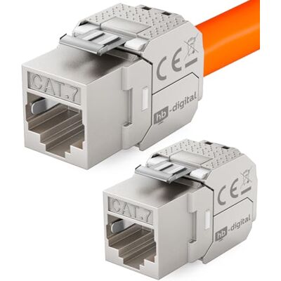 HB-DIGITAL 2x CAT 7 Keystone módulo Jack RJ45 conector 1000 MHz 10 Gbit/s totalmente blindado LSA CAT 5e/6/6 a/7 cabo ethernet LAN HB-DIGITAL 2x CAT 7 Keystone módulo Jack RJ45 conector 1000 MHz 10 Gbit/s totalmente blindado LSA CAT 5e/6/6 a/7 cabo ethernet LAN