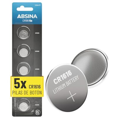 ABSINA 5X Pilha CR1616 3V Lítio bateria CR 1616 à prova de fugas e de longa duração, pilhas botão, bateria comando carro ABSINA 5X Pilha CR1616 3V Lítio bateria CR 1616 à prova de fugas e de longa duração, pilhas botão, bateria comando carro